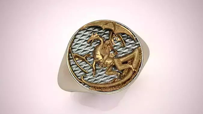 Men Dragon Ring  3D print model