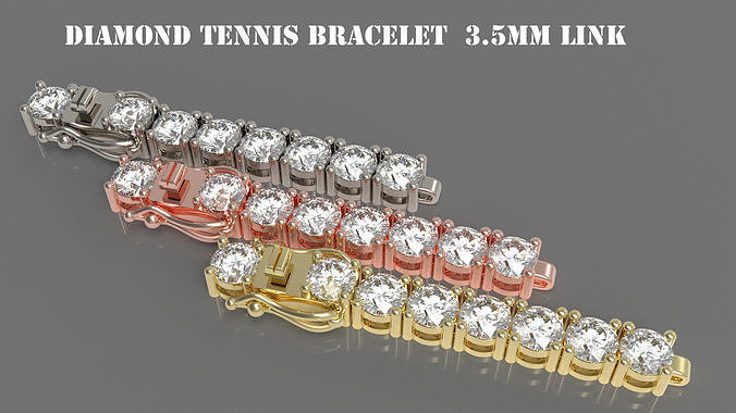 Diamond Tennis Bracelet Link TB35 3D print model