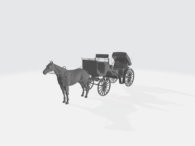Horse carriage 3D print model_1