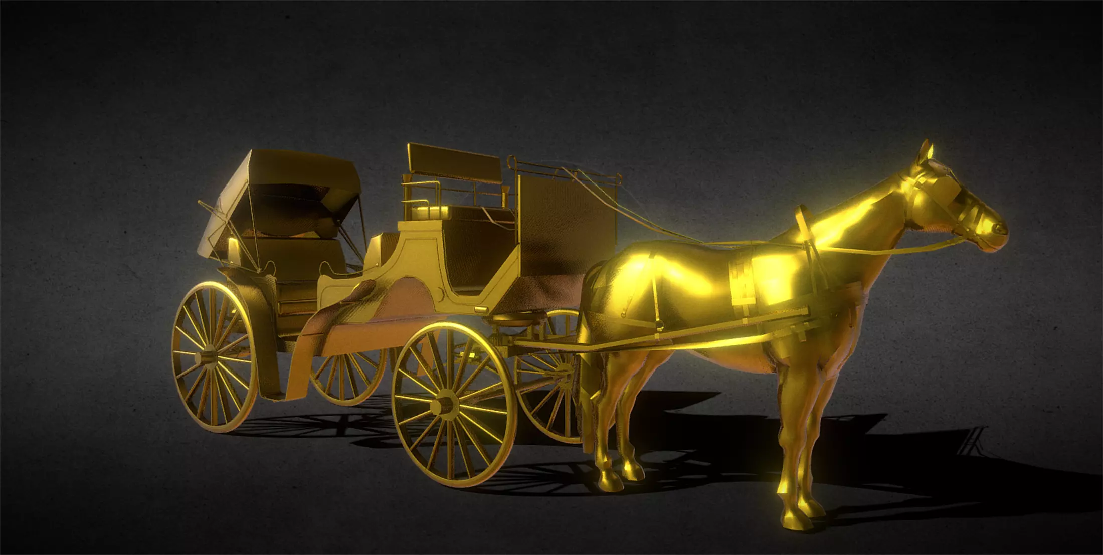 Horse carriage 3D print model_0