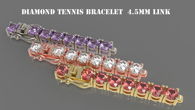 Diamond Tennis Bracelet Link TB45 3D print model