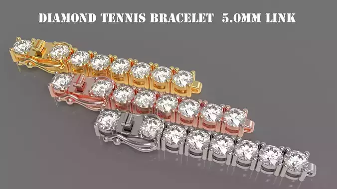 Diamond Tennis Bracelet Link  TB50 3D print model