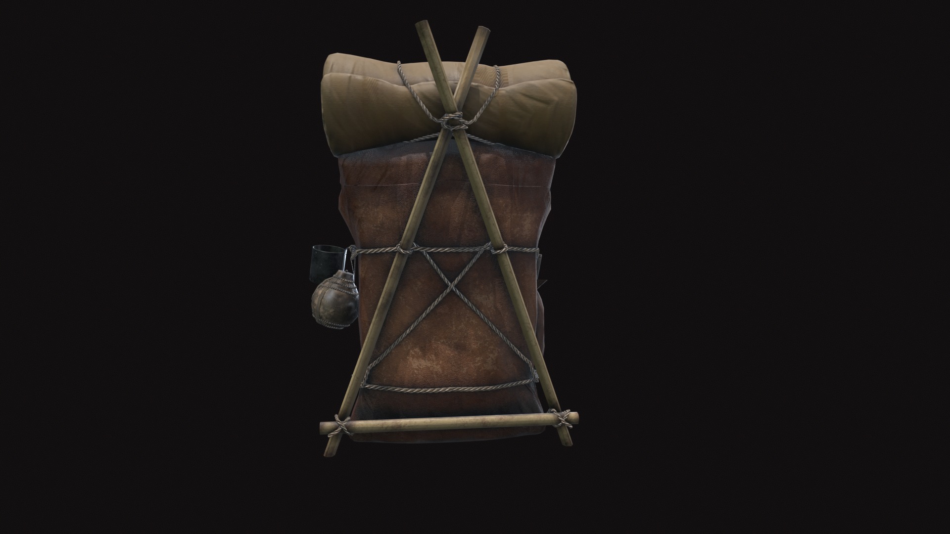 Bag V20 Low-poly 3D model_3