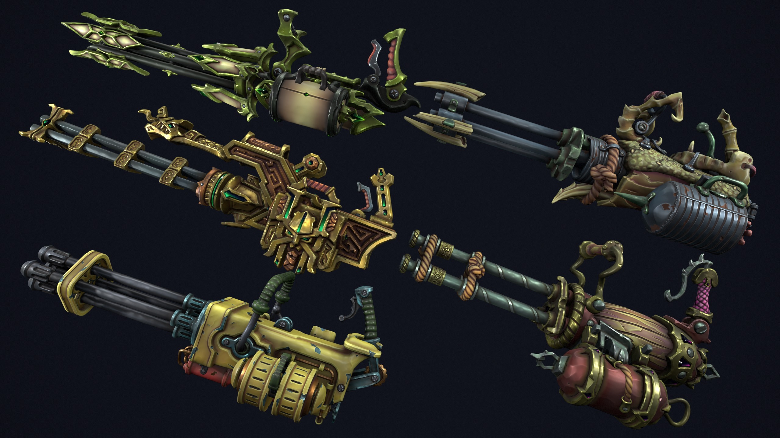 Fantasy miniguns collection 3d print 3D print model_1