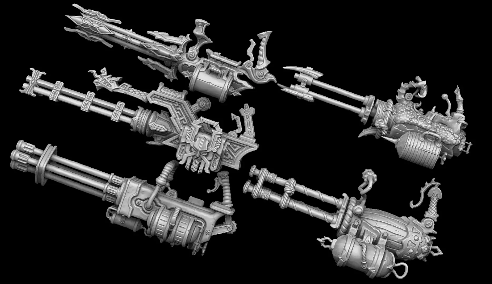 Fantasy miniguns collection 3d print 3D print model_0