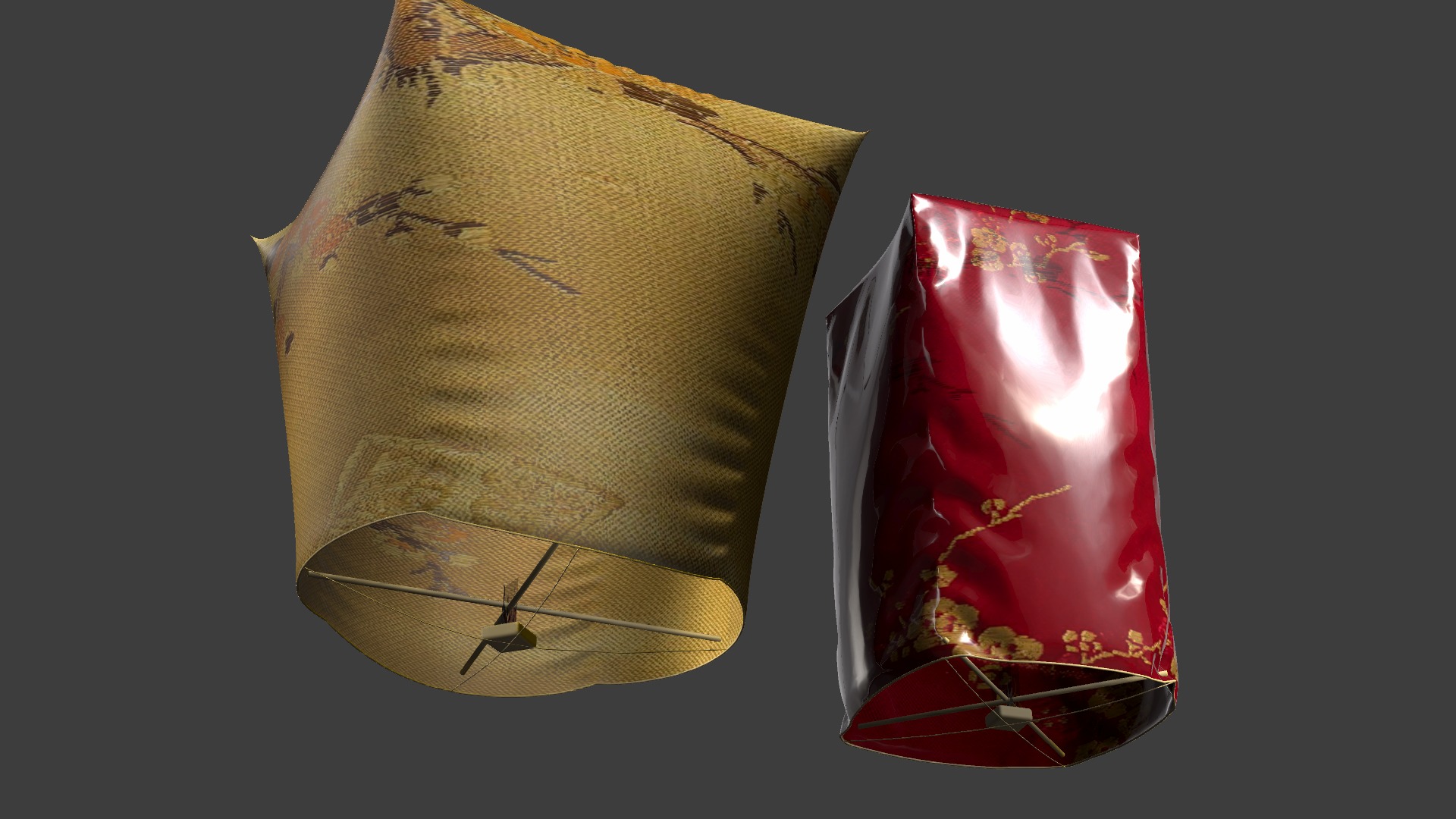 Chinese sky lantern  Low-poly 3D model_9