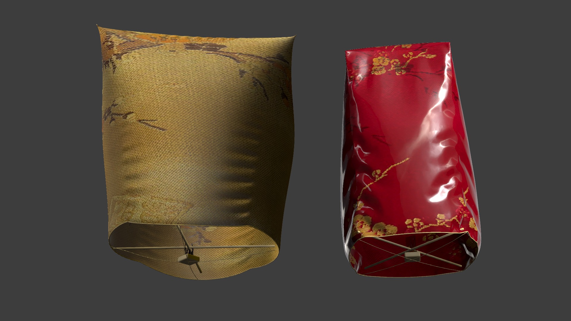 Chinese sky lantern  Low-poly 3D model_5
