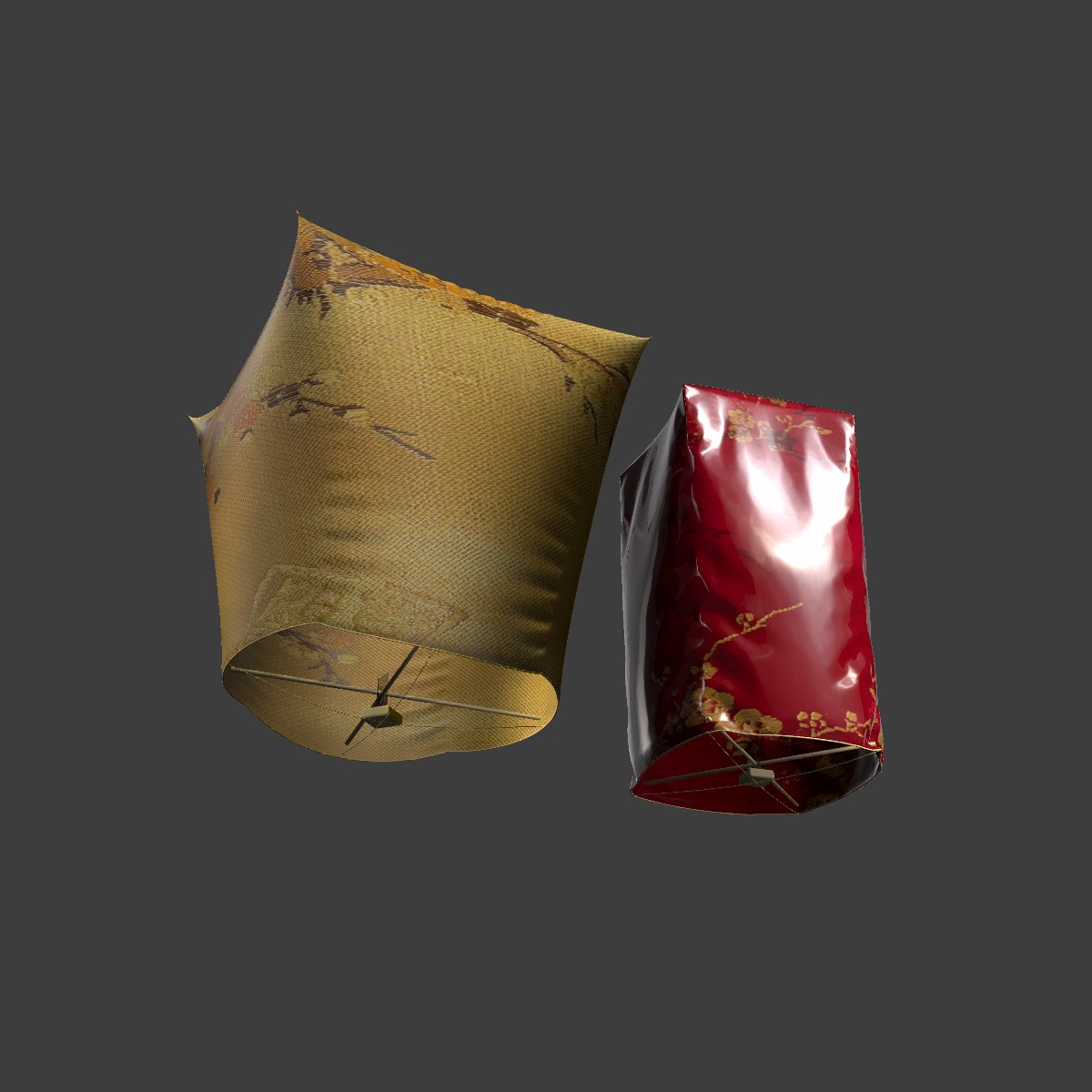 Chinese sky lantern  Low-poly 3D model_6