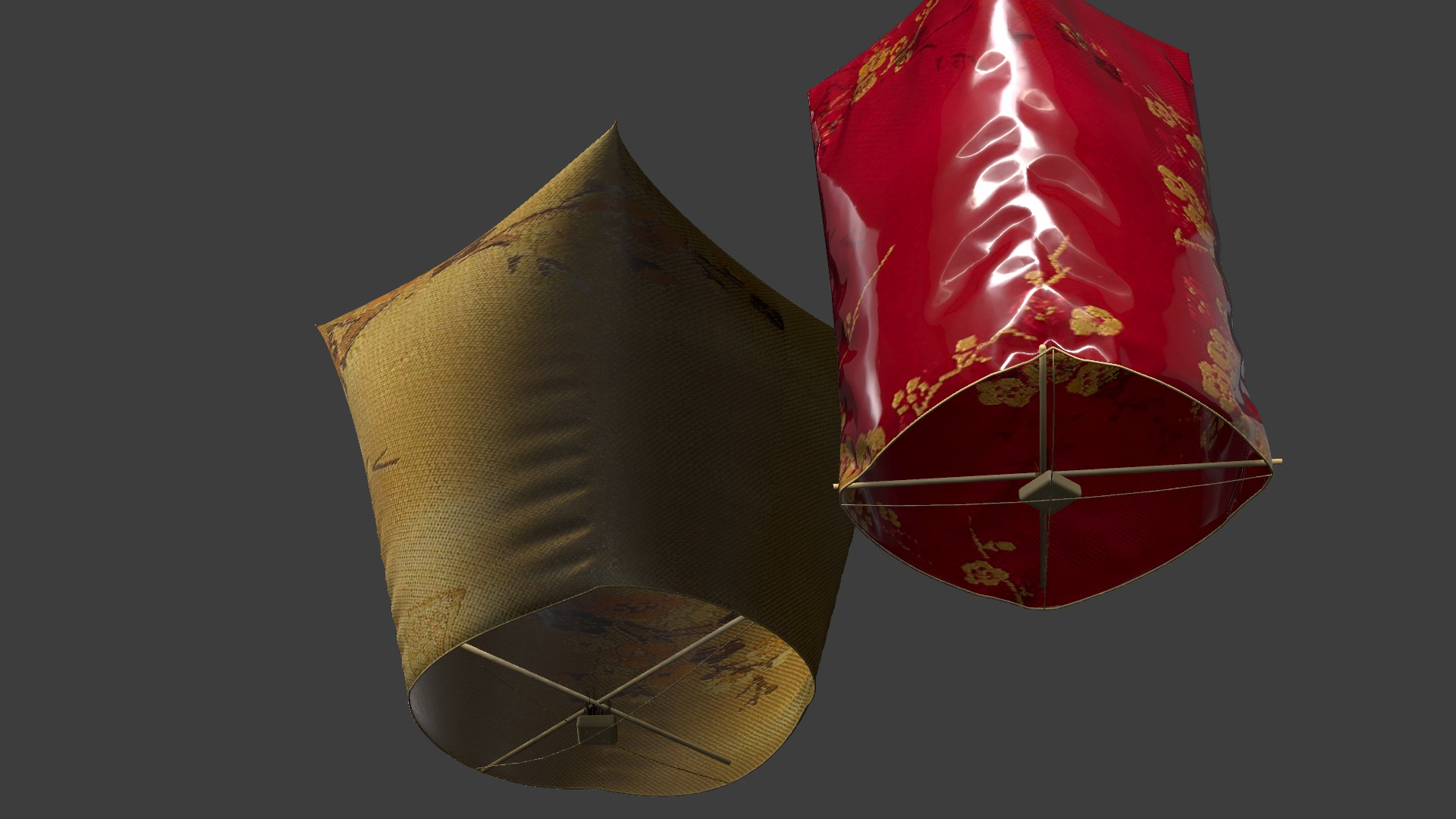 Chinese sky lantern  Low-poly 3D model_8