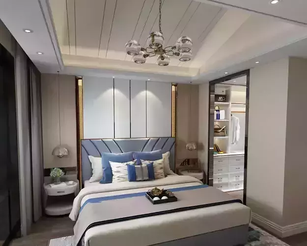 Luxurious 3D Bedroom Design 3D model