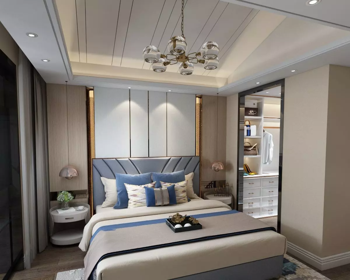 Luxurious 3D Bedroom Design 3D model_0