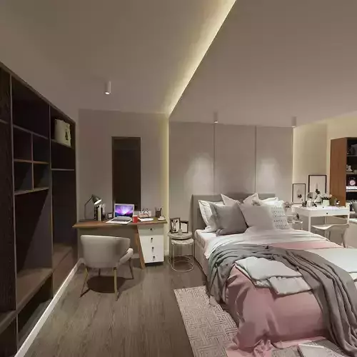 Versatile and Functional 3D Bedroom Design 3D model