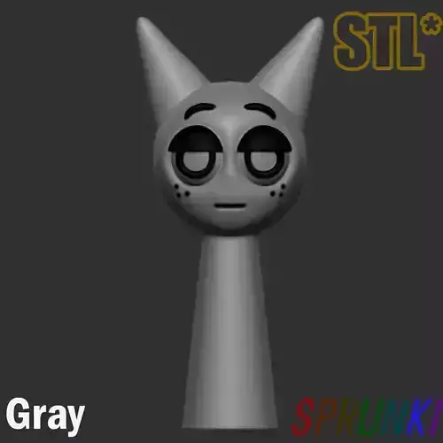 Sprunki Incredibox Gray STL 3D Character Fanart