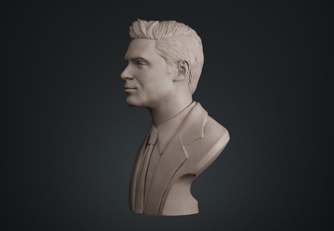 Zac Efron Bust 3D print model_3