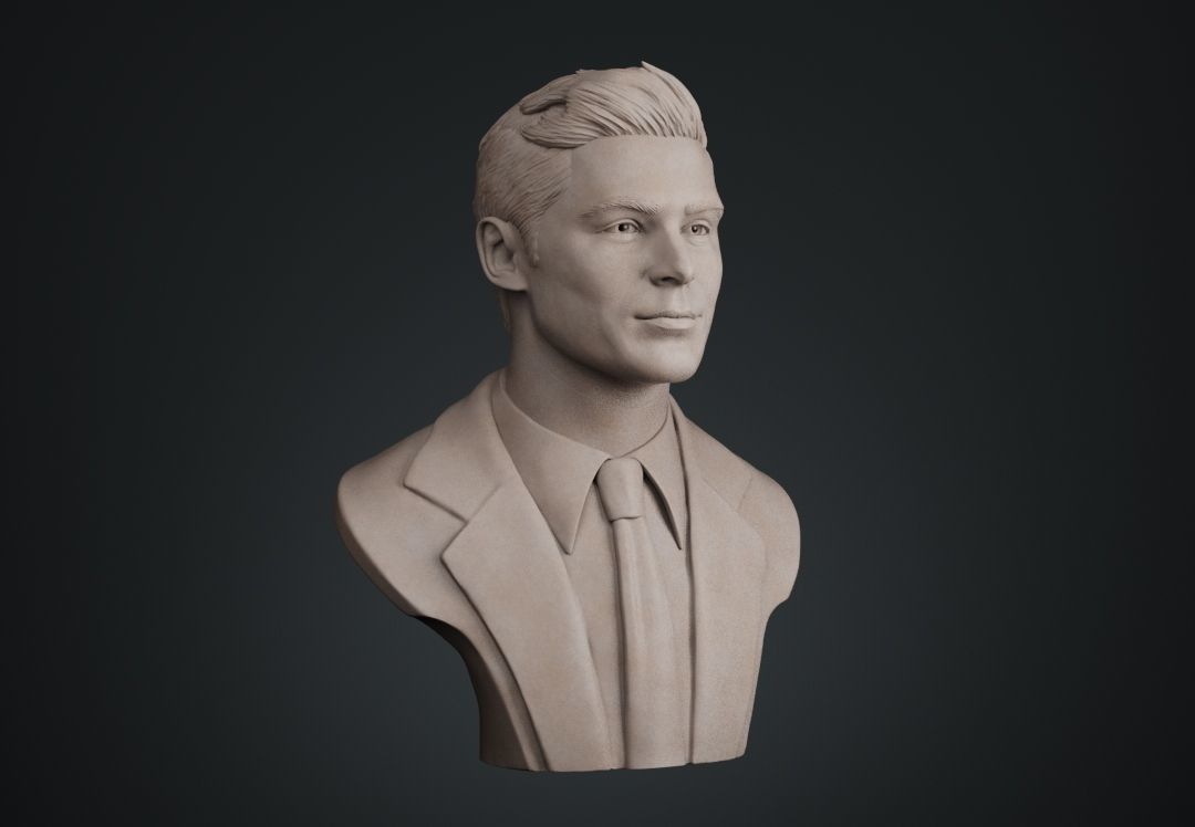 Zac Efron Bust 3D print model_6