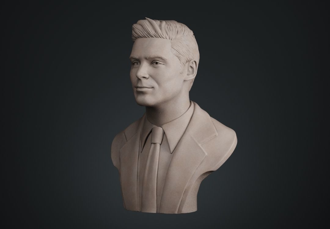 Zac Efron Bust 3D print model_4