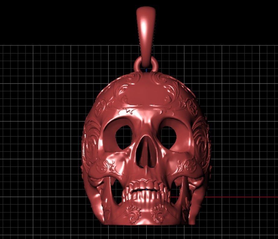 skull pendant 3D print model_3