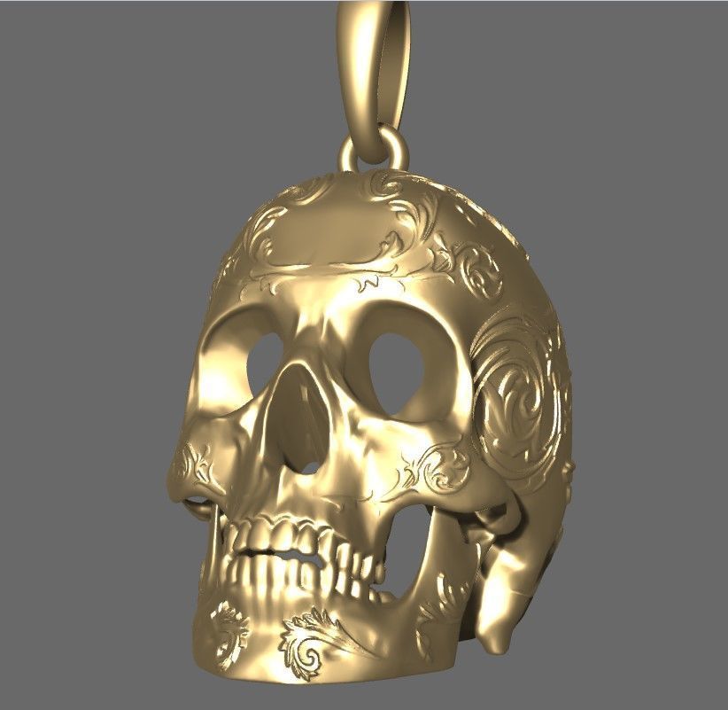 skull pendant 3D print model_1