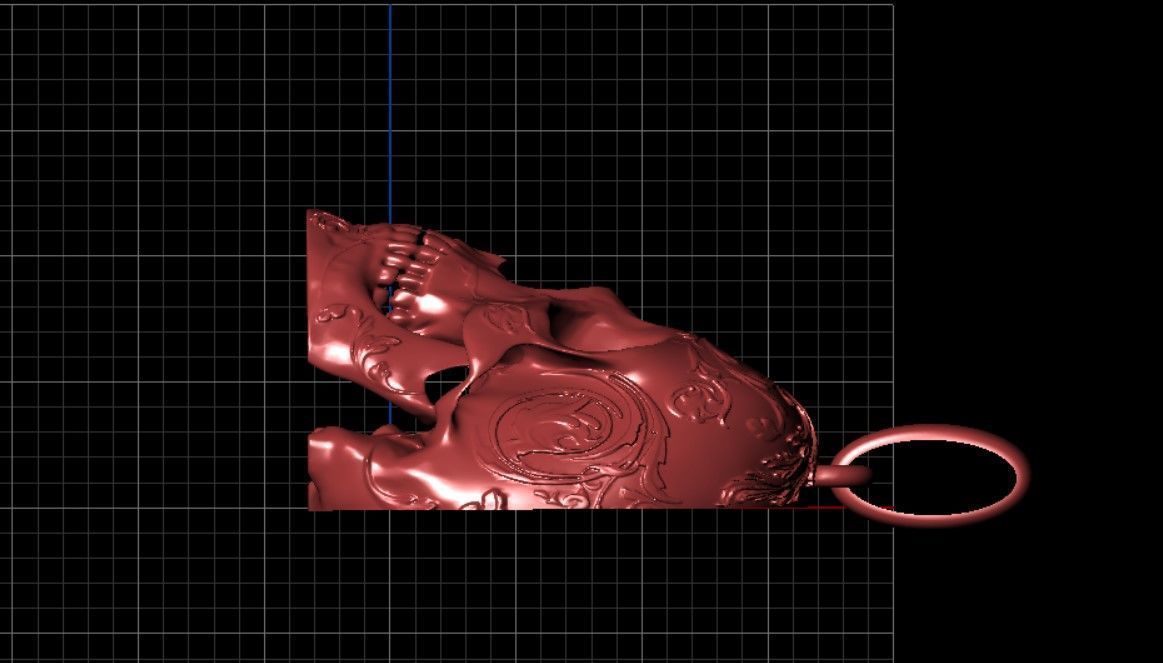 skull pendant 3D print model_4