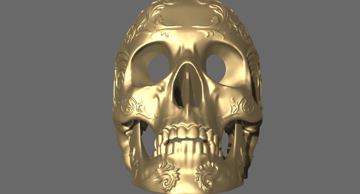 skull pendant 3D print model_5