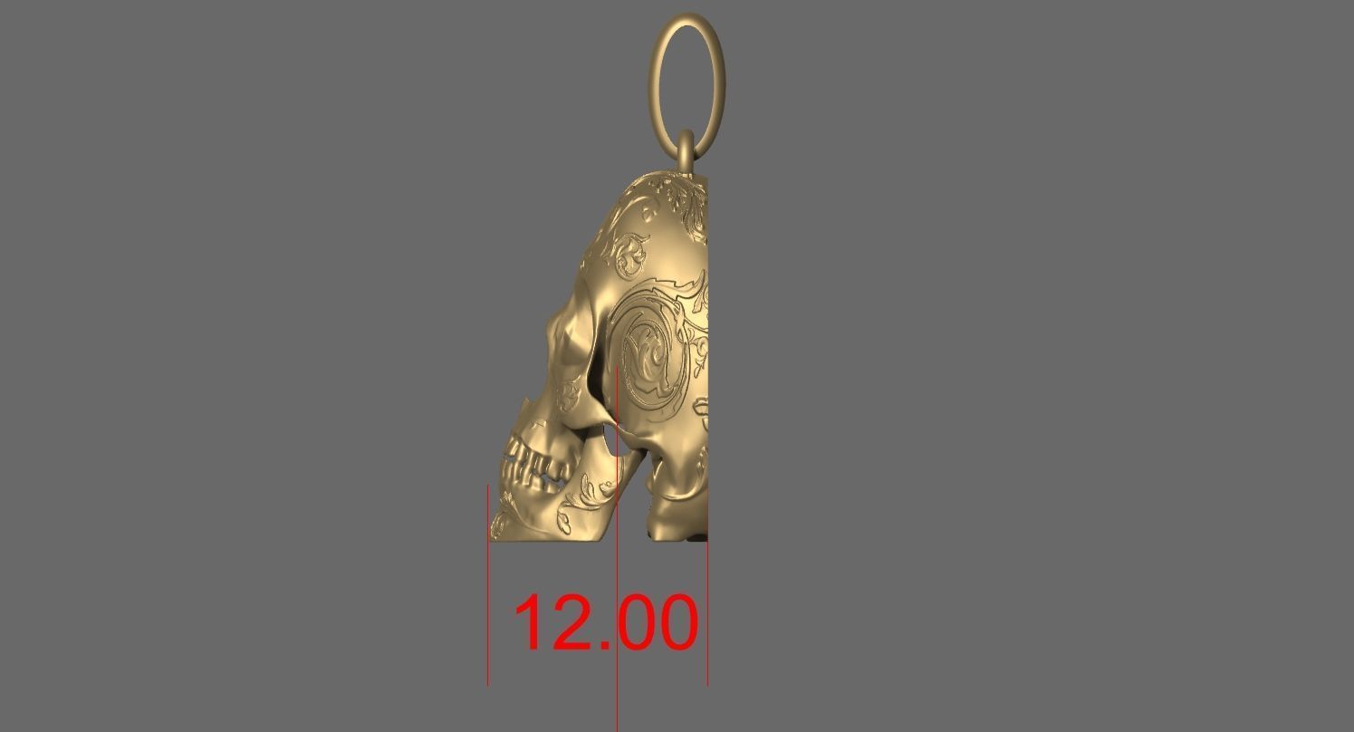 skull pendant 3D print model_13