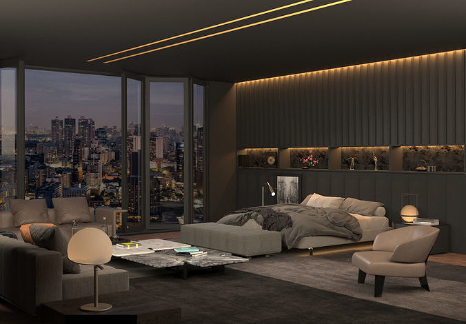 3D Master Bedroom Design 3D model