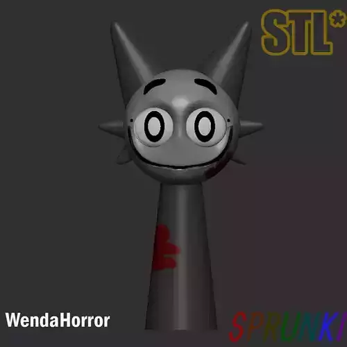 Sprunki Incredibox WendaHorror STL 3D Character Fanart