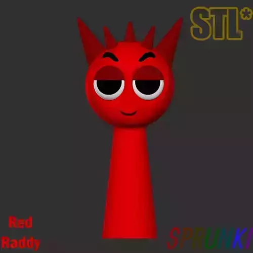 Sprunki Incredibox Red Raddy STL 3D Character Fanart