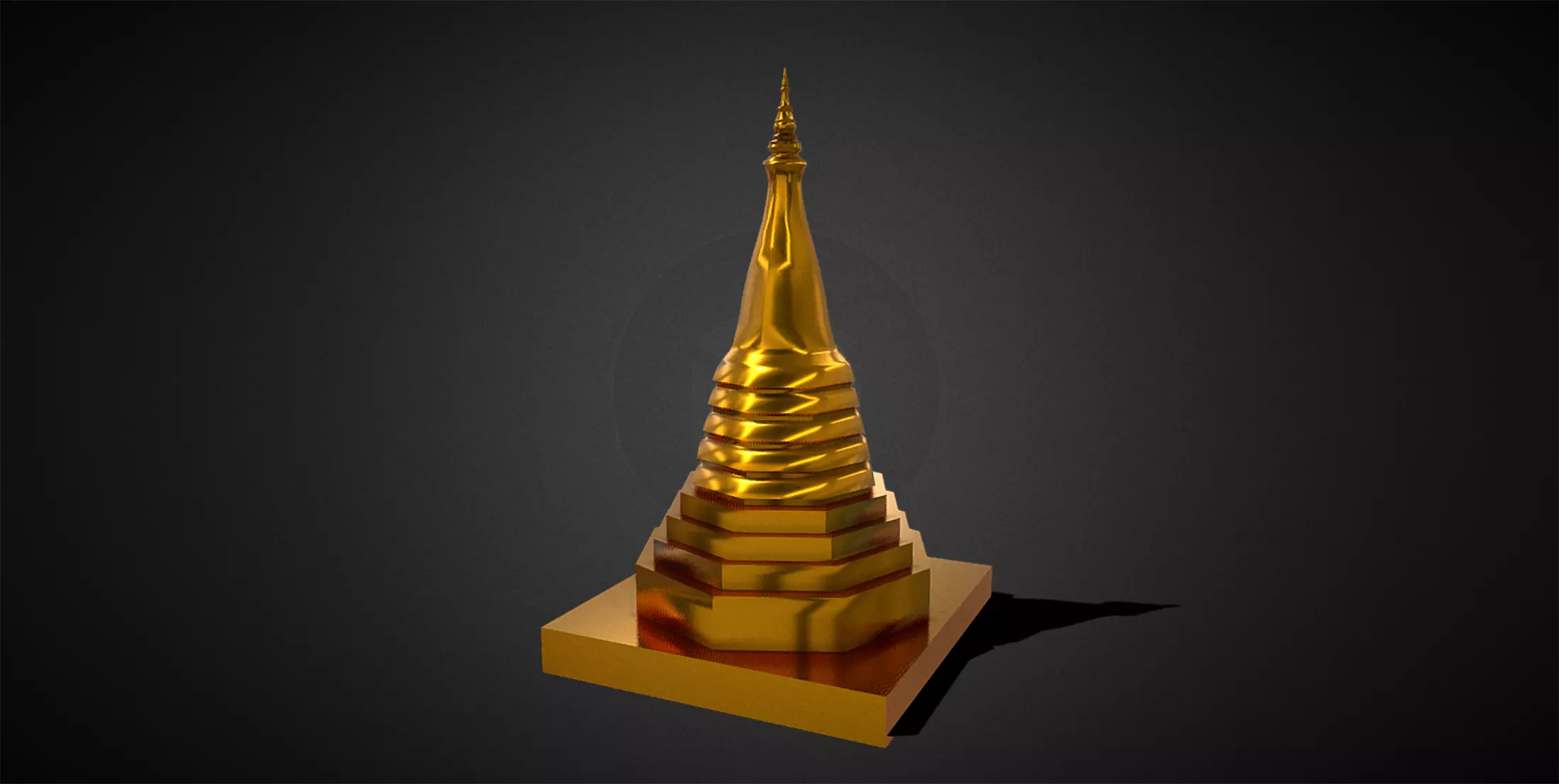 Black Stupa Laos 3D print model