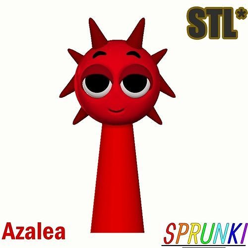 Sprunki Incredibox Azalea STL 3D Character Fanart 3D print model