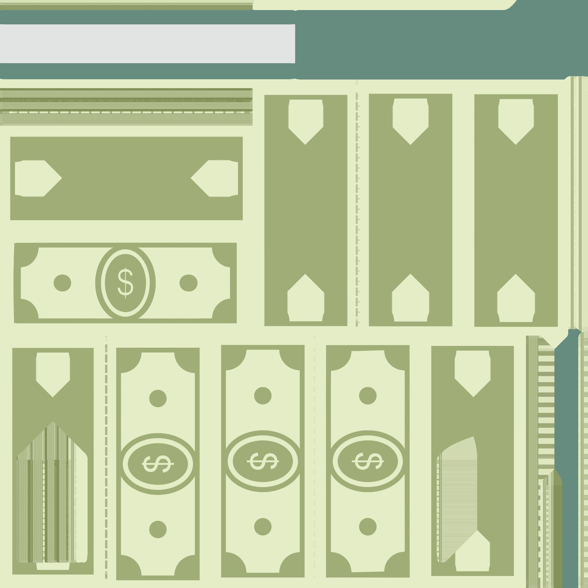 Stylized wad of money 3D model_8