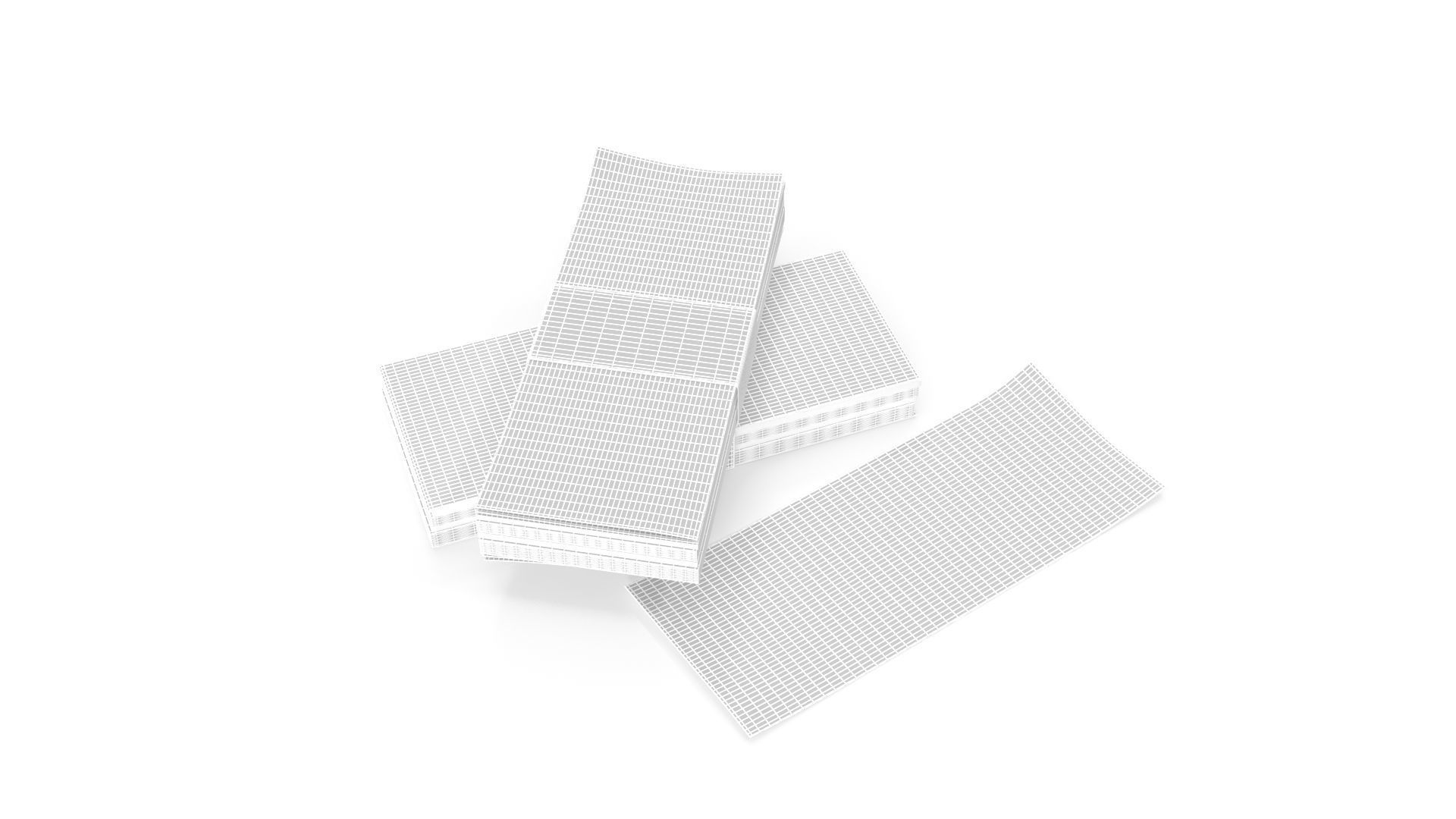 Stylized wad of money 3D model_10