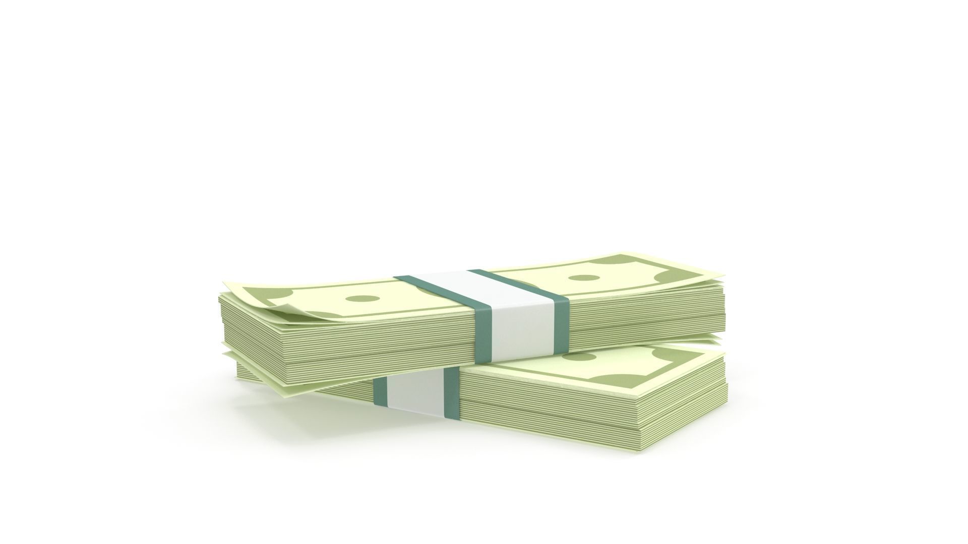 Stylized wad of money 3D model_4