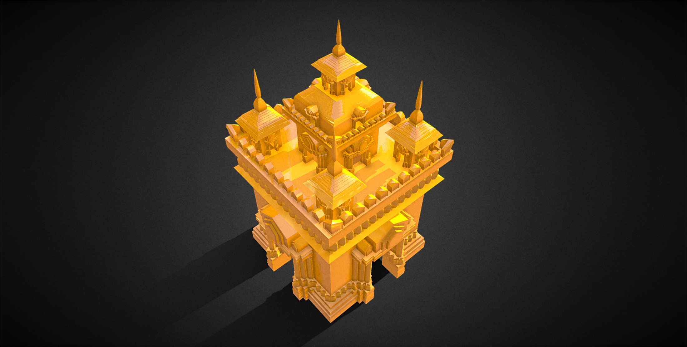  lamp Patuxay Laos  3D print model_3