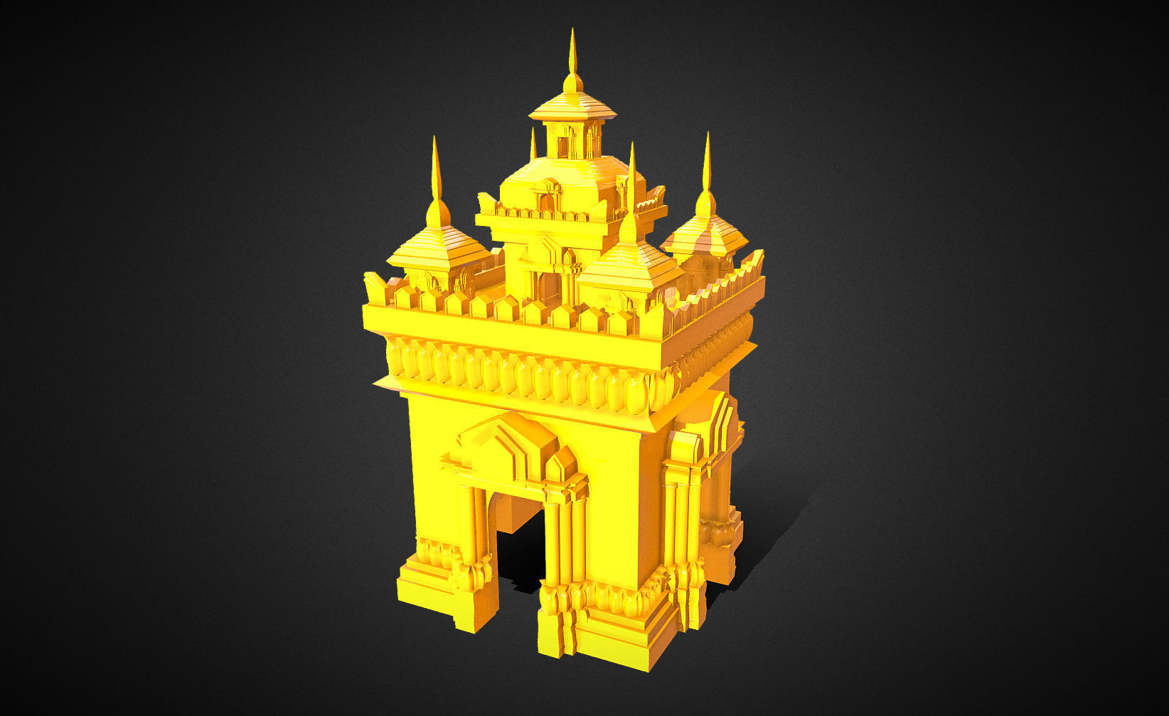  lamp Patuxay Laos  3D print model_4