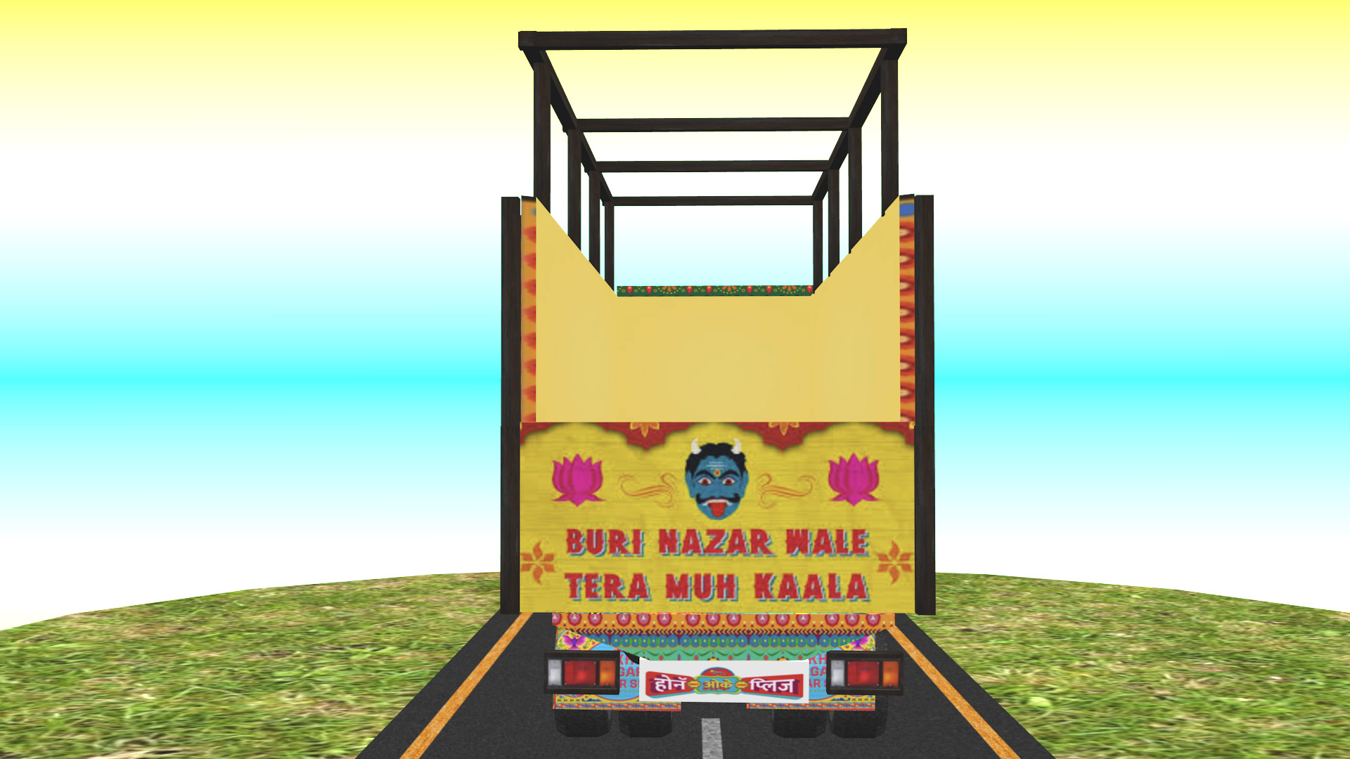 Indian Truck Model 6 Low-poly 3D model_3