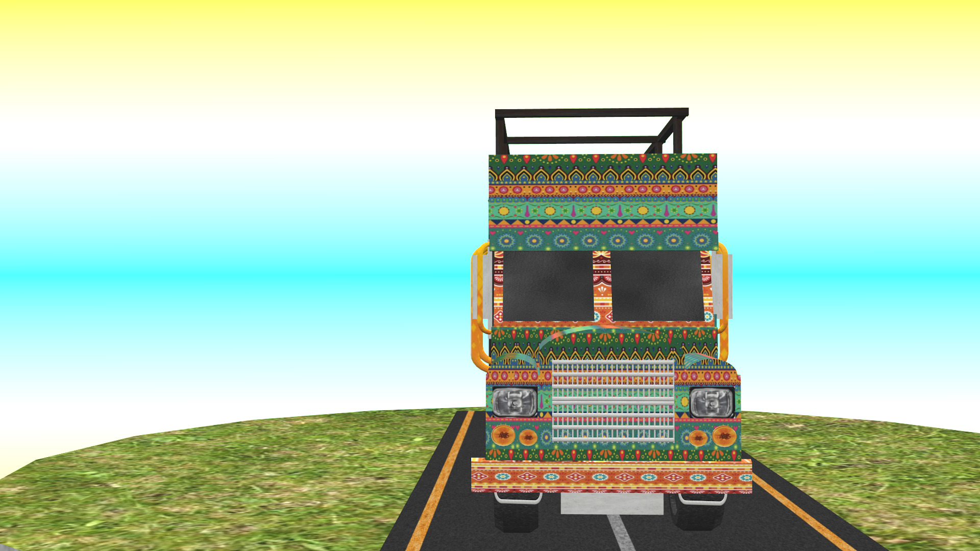 Indian Truck Model 6 Low-poly 3D model_6