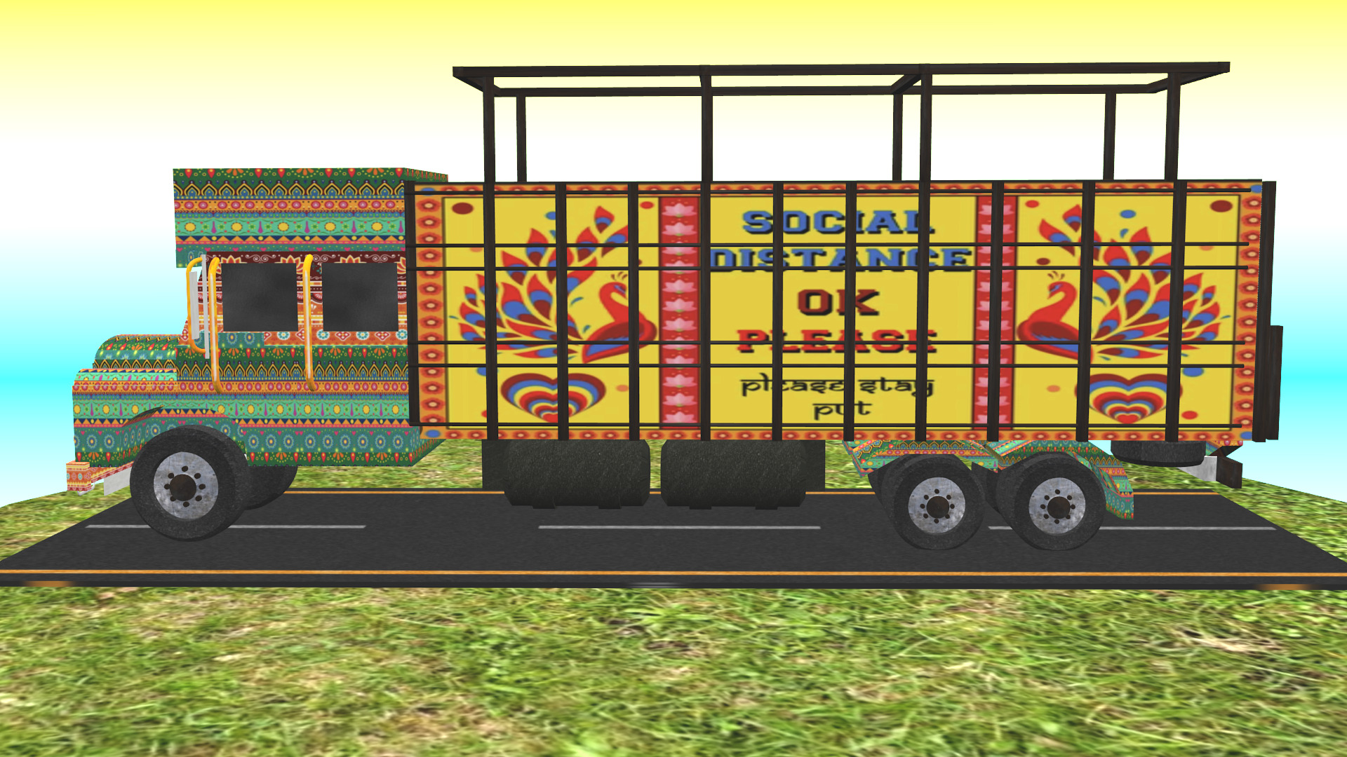 Indian Truck Model 6 Low-poly 3D model_1
