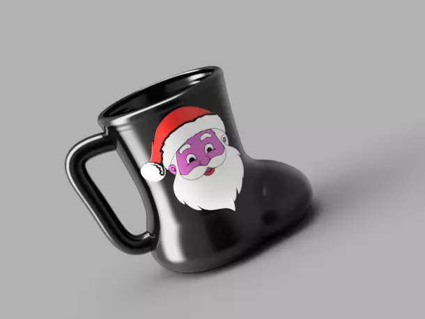 Santa Boot Mug 3D print model_0