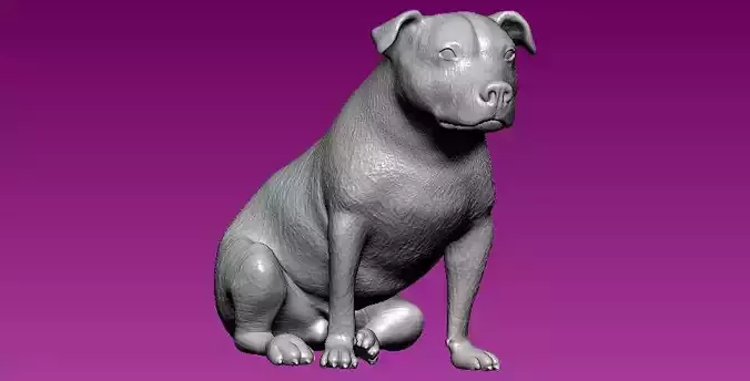 Jet staffie Dog - statue - 3D print