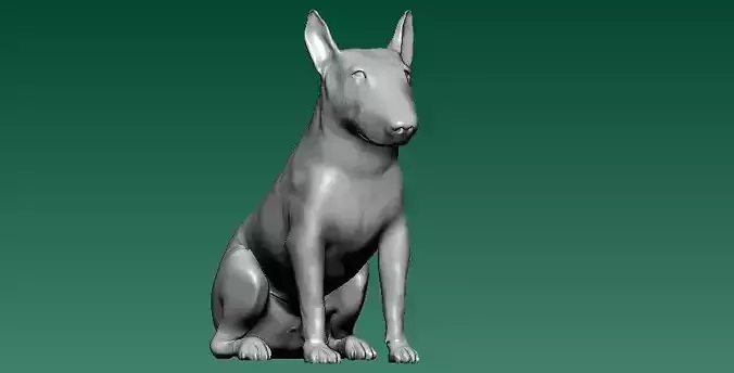 Luna bull terrier Dog - statue - 3D print