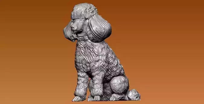 Rosie poodles Dog - 3D print - Statue 3D print model