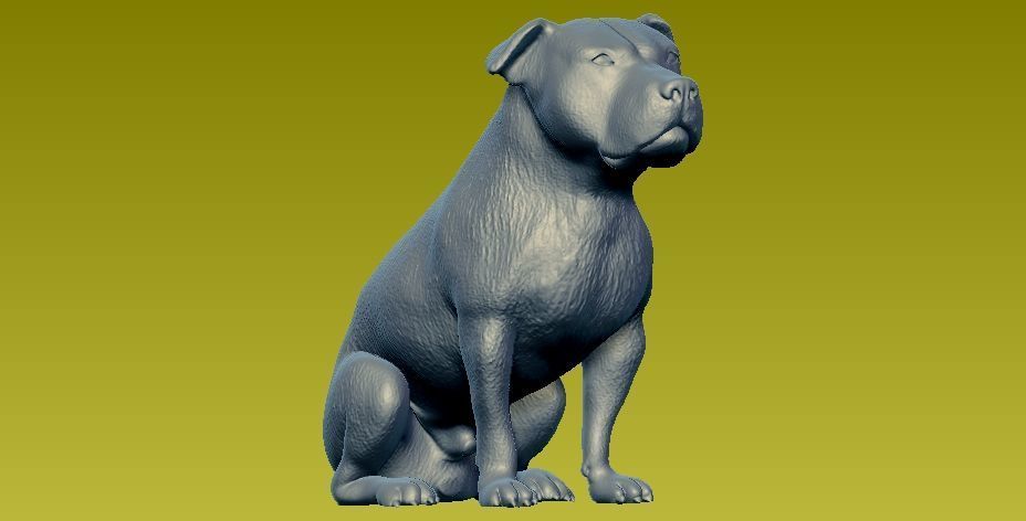 Dog maverick staffie - statue - 3D print 3D print model_1