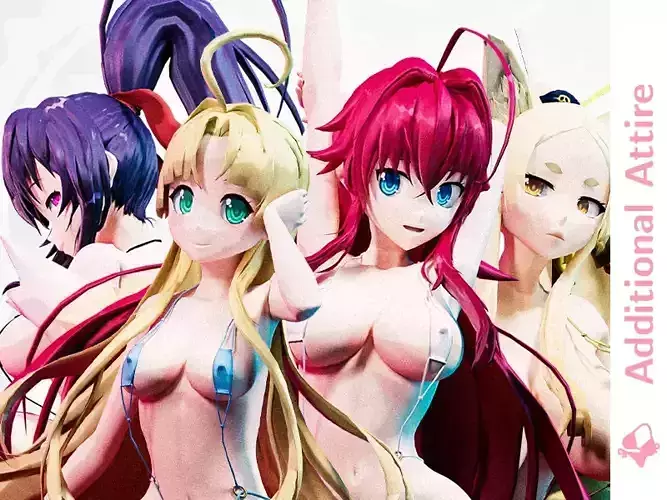 Highschool DxD - Sexy Bikinis - Additional Attire - MMD Model Low-poly 3D model