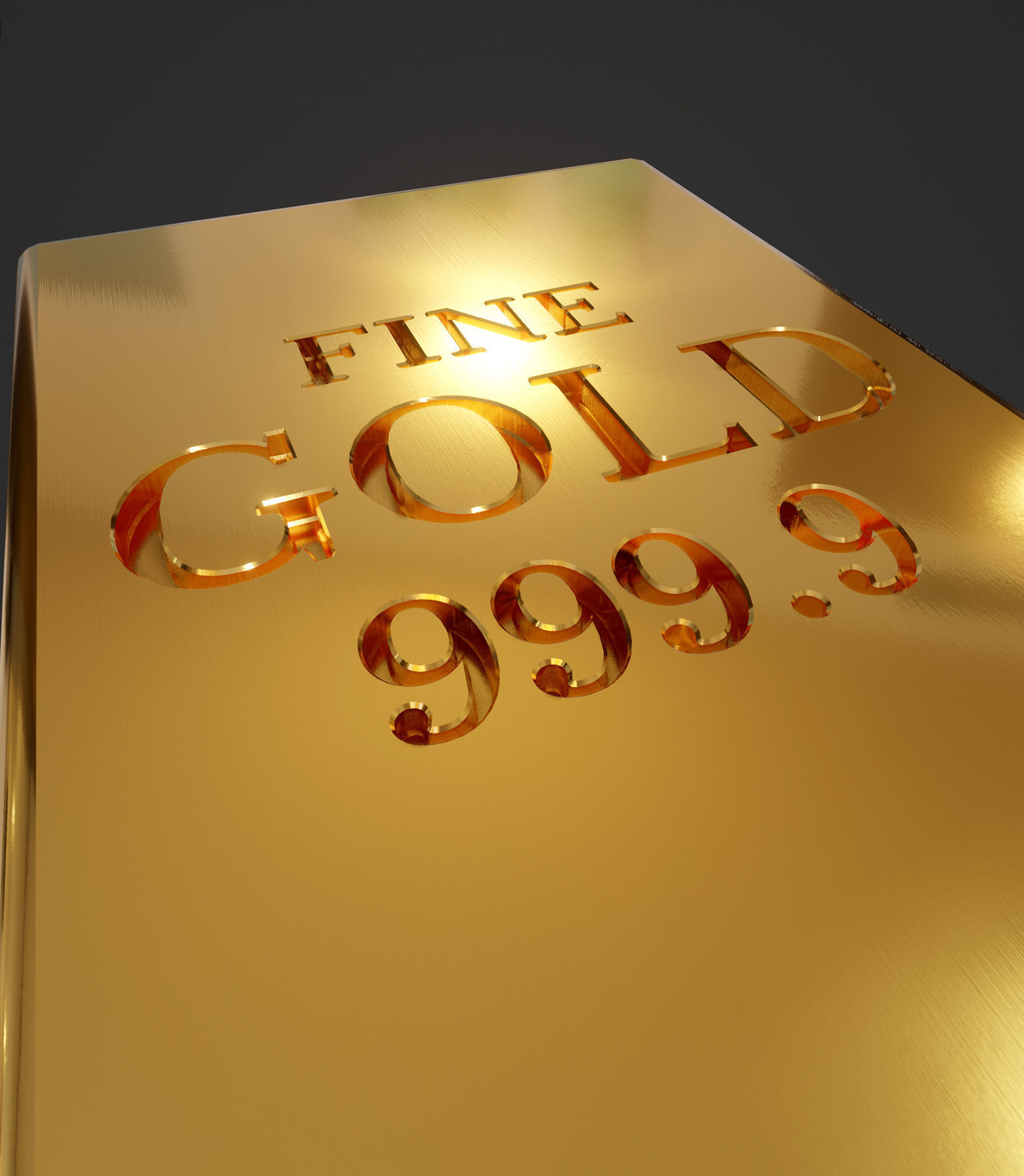 Gold bars 3D model Low-poly 3D model_2