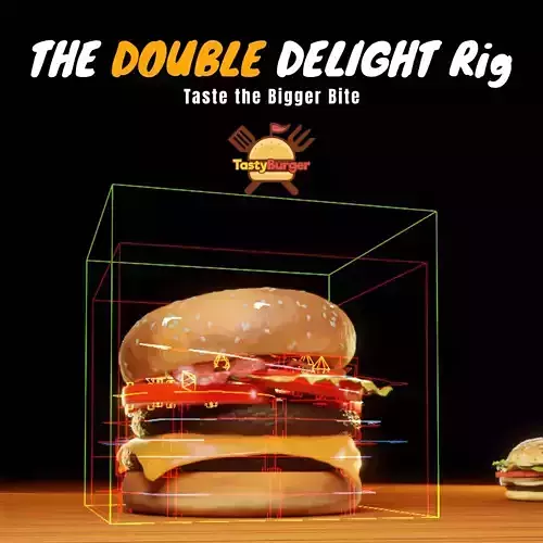Burger RIG Low-poly 3D model