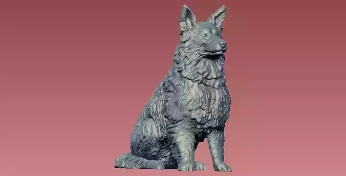 Sky dog cute - statue - 3D print