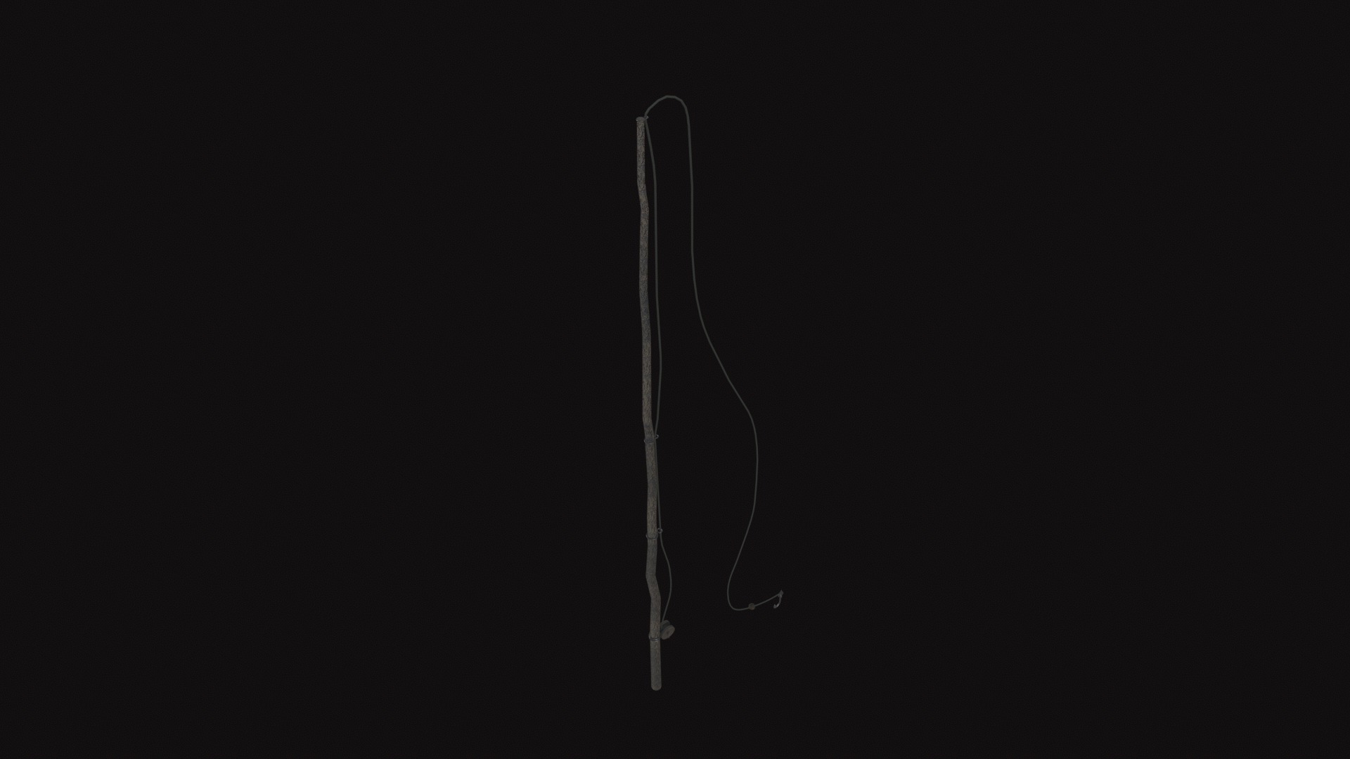 Medieval Fishing Rod Low-poly 3D model_2