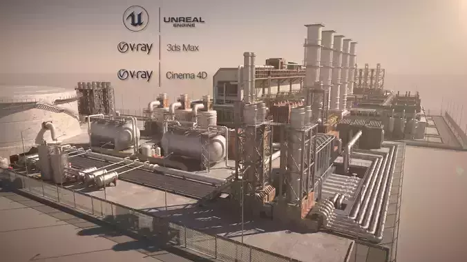 OilFactory 3D model