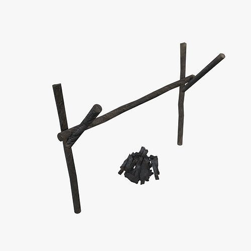 Medieval Cooking Place Low-poly 3D model